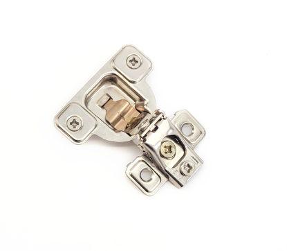 Picture of Salice 1/2" Overlay Dowel Mounting Hinge (3 Cam) in Nickel for 106° Opening Angle
